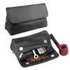 FIREDOG Genuine Leather Smoking Tobacco Pipe Pouch Case Bag For 2 Pipes Tamper Filter Tool Cleaner Preserve Freshness