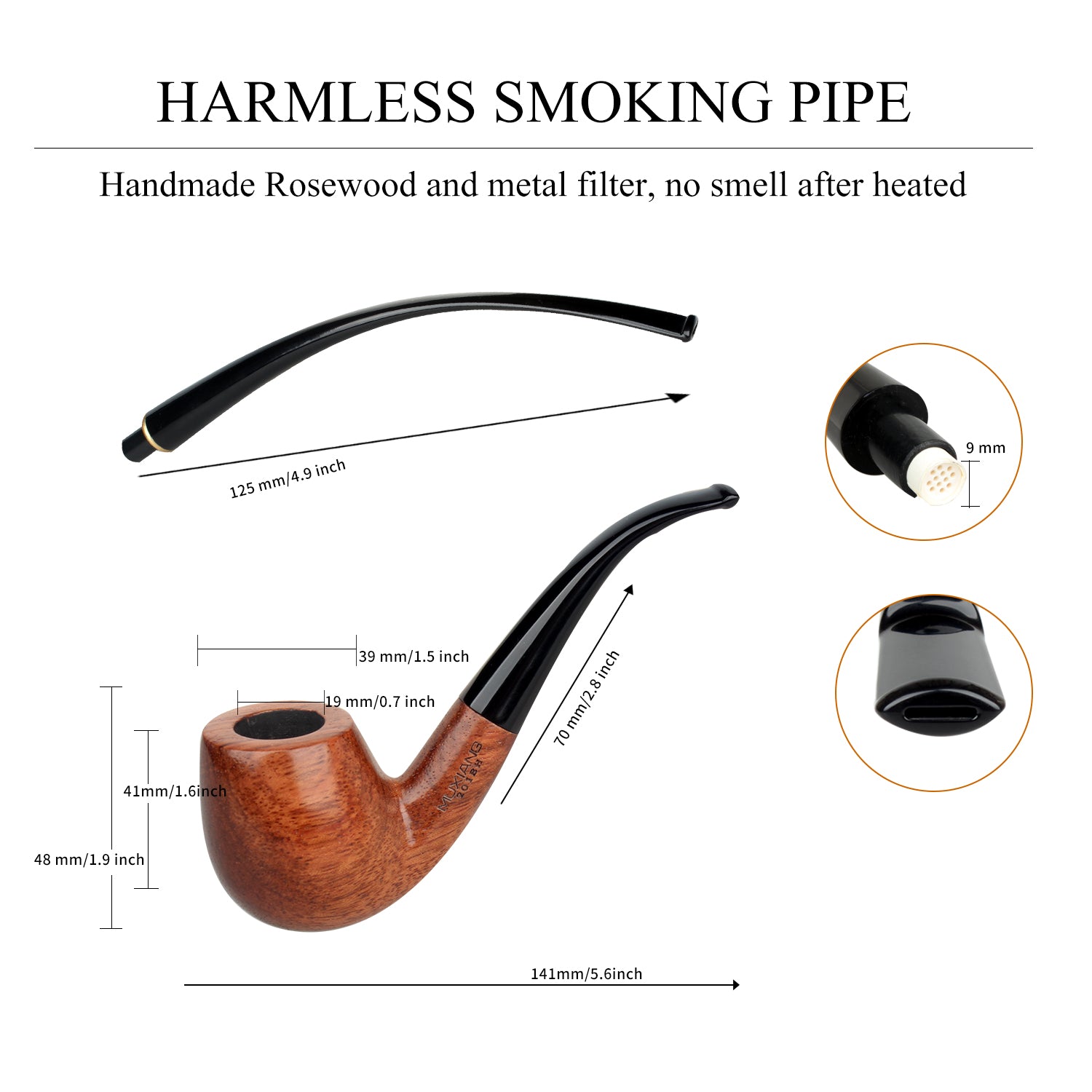FIREDOG Tobacco Pipe Kit, Smoking 2-in-1 Churchwarden Pipe with