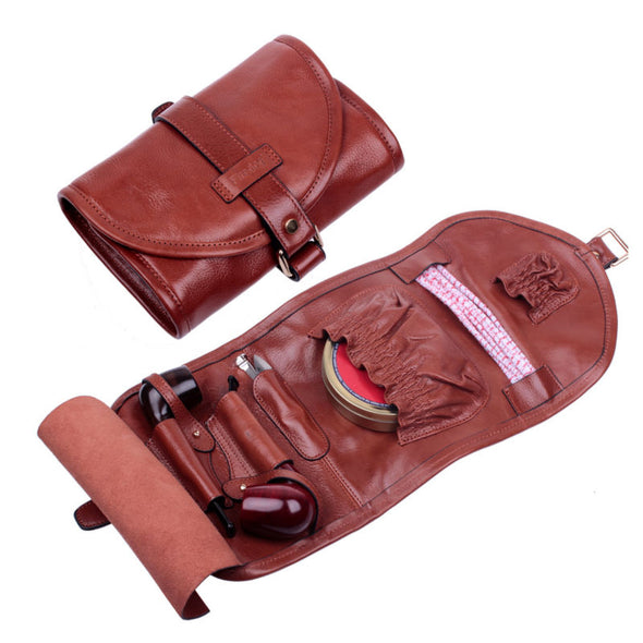 FIREDOG Vintage Style Leather Tobacco Pipe Pouch Smoking Pipe